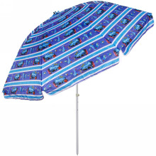 Зонт пляжный D=240см, h-220см "Морские жители" с механизмом наклона ДоброСад