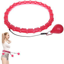 Обруч спортивный регулируемый "Fitness" 24 части (длина окружности 130 см) с утяжелением, розовый