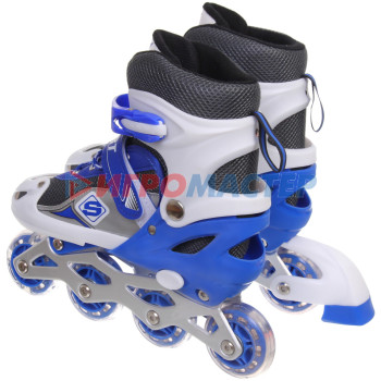 Коньки роликовые раздвижные Sport Star 136S, синий, колеса ПВХ, размер M (35-38)