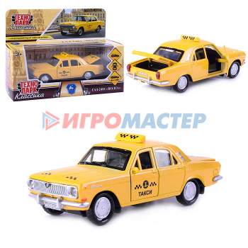 Коллекционные модели Машина металл ГАЗ-2401 Волга Такси, 12 см, (откр. двери, багаж,) инерц, в коробке
