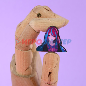 Значок деревянный «Девушка в цветах», аниме , 3,3 х 2,8 см