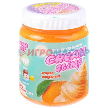 Лизуны, тянучки, ежики Игрушка Cream-Slime с ароматом мандарина, 250 г 