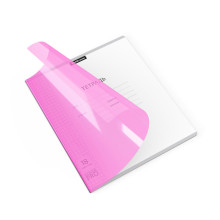 Тетрадь 18л., клетка, пластиковая обложка  &quot;CoverPrо Neon&quot; розовый