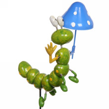 Фигура на спице "Гусеница с зонтиком" 14*40см для отпугивания птиц