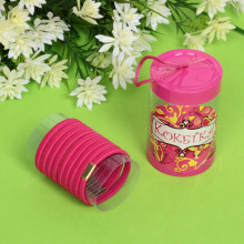 Резинки для волос детские в тубе 9шт "ЗАБАВА", цвет розовый, d-4см (наклейка Кокетка)
