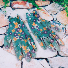 Перчатки нейлоновые "Фантазия-Флора" с ПВХ покрытием полуоблитые 8 р-р б/блистера