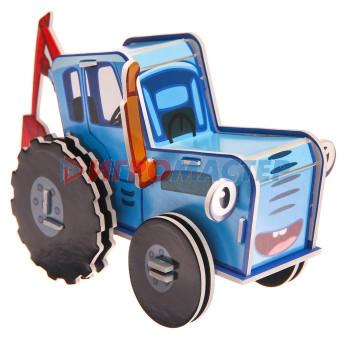 3D конструктор из пенокартона Синий трактор, 2 листа