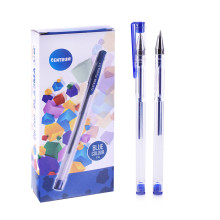 Ручка гелевая синяя &quot;PLASMA&quot; с металлическим наконечником 0,7 мм. в прозрачном корпусе, клип в