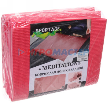 Коврик для йоги складной "Meditation"173**61*0,5 см (PVC), красный