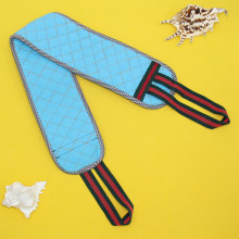 Мочалка для тела "Ultramarine - Тропикана", пилинг эффект, цвет голубой , 80*9,5 , Zip пакет