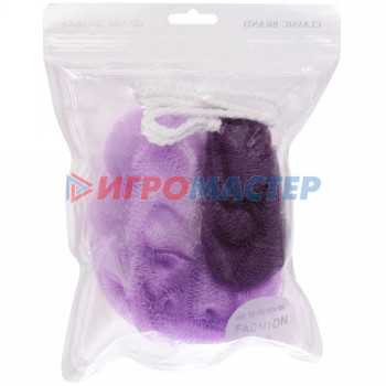 Мочалка для тела полипропиленовая "Косичка-Премиум", цвет сиренево/фиолетовый, 31*5см, 60грамм, Zip пакет