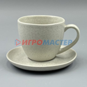 Чайные, кофейные наборы Чайная пара керамическая "Stone" (кружка 250мл+блюдце)