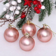Новогодние шары 5 см (набор 4 шт) "Матовый", розовое золото