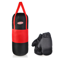 Набор для бокса: груша 60х25см с перчатками. Цвет красный+черный, ткань &quot;Оксфорд&quot;