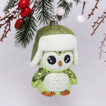 Ёлочная игрушка "Новогодний пингвин" 7*6*11 см, зелёный