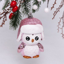 Ёлочная игрушка "Милый пингвинёнок" 12*7*12 см, розовый