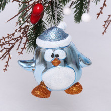 Ёлочная игрушка "Весёлый пингвинёнок" 11*6*11 см, голубой