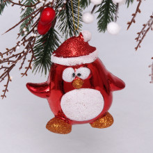 Ёлочная игрушка "Весёлый пингвинёнок" 11*6*11 см, красный