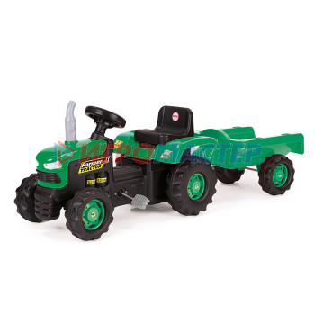 Каталки - толокары Игрушка Трактор педальный с прицепом, клаксон, зел.