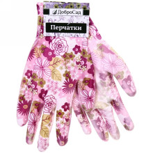 Перчатки нейлоновые "Фантазия-Розы" с ПВХ покрытием полуоблитые 8 р-р ДоброСад