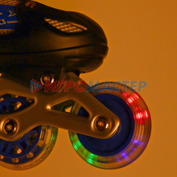 Коньки роликовые раздвижные Happy Star 136C, синий, колеса ПВХ, размер M (34-38)