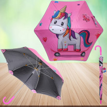 Зонт детский безопасный «KidsZontik», Единорожек, светоотраж. элементы, плотный винил, длина 65см, d-90см