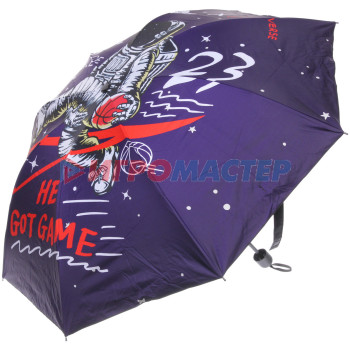 Зонт механический ветроустойчивый, матовая ручка "BESTzontik - Kosmos", микс 4 дизайна, длина 25см, d-110см