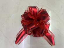 Бант для оформления подарка "Изящный подарок" 5 см, d=15 см, Красный