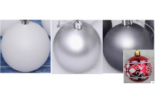 Новогодние шары 7см (набор 3шт) "Ажур", белый/серебро/графит
