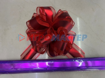 Банты, ленты, клейкая лента Бант для оформления подарка "Изящный подарок" 5 см, d=15 см, Фиолетовый