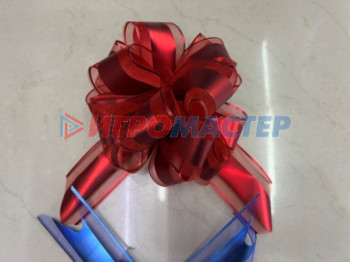 Банты, ленты, клейкая лента Бант для оформления подарка "Изящный подарок" 5 см, d=15 см, Синий