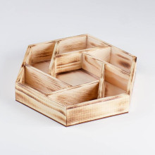 Ящик деревянный "Шестигранник" с перегородками 28х24,5х5 см, цвет экзотик