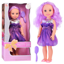Кукла LS1502 &quot;Аня&quot; с лиловыми волосами, в коробке