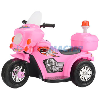 Электромобили Детский электромотоцикл ROCKET«Мотоцикл шерифа»,1 мотор 20 ВТ, розовый 