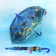 Зонт детский полуавтомат "Ultramarine - Морские жители", 8 спиц, d-100см, длина в слож. виде 65см