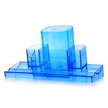 Подставка для канцелярских принадлежностей TURRET, прозрачно-синий, 220х120х120 мм, полистирол