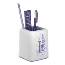 Набор настольный пластиковый Forte, Lavender, белый с фиолетовой вставкой