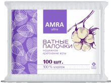 Ватные палочки Amra (пакет) 100шт
