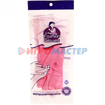 Перчатки хозяйственные Перчатки хозяйственные повышенной прочности розовые pvc, размер M