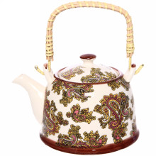 Чайник заварочный керамический 700мл с ситом "Китайские мотивы" белый
