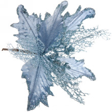 Украшение новогоднее "Пуансеттия-Нежность" 23 см, Голубой