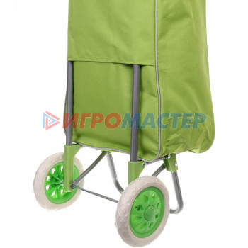 Тележка хозяйственная с сумкой (95*30*34см, колеса 16см,грузоподъемность до 30 кг) BF6007 зеленая