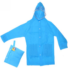 Дождевик-плащ детский "Rainbow" с капюшоном,на молнии, с отдел.под рюкзак, цвет голубой, размер M(73*50см) ДоброСад