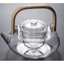 Чайник заварочный стеклянный 850мл "Хай-Тек" с бамбуковой ручкой и стеклянным ситом