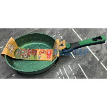 Сковороды с антипригарным покрытием Сковорода "BAROLY" GREEN 26см индукционная каменная крошка, съемная бакелитовая ручка