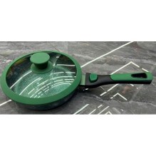 Сковорода "BAROLY" GREEN 28см индукционная с крышкой, съемная бакелитовая ручка