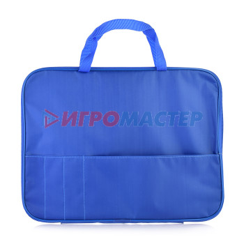 Папки-сумки Папка менеджера с карманом, синяя, ткань,