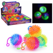 Мяч-ежик 00-1385 &quot;Разноцветные шарики&quot; со светом, (6,5 см) в коробке