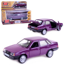 Машина металл LADA-21099 &quot;Спуиник&quot; 12 см, (двер, баг, фиолетовый) инерц, в коробке