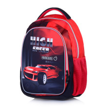 Рюкзак облегченный &quot;Красная машина&quot; с анатомической спинкой, 2 отделениями на молнии, на каждой 